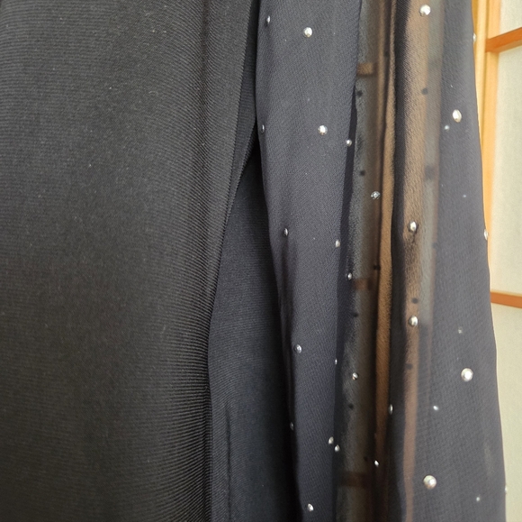 NWT R&M RICHARDS BLACK STRETCH POLYESTER SHEATH ASYMMETRICAL EVENING DRESS 14 - Picture 6 of 9